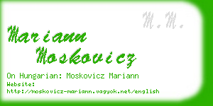 mariann moskovicz business card